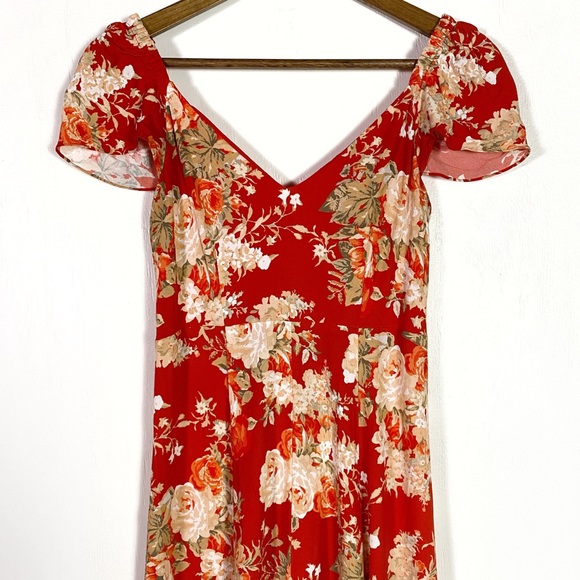 Sezane Alessia Dress Red Floral - Picture 4 of 7